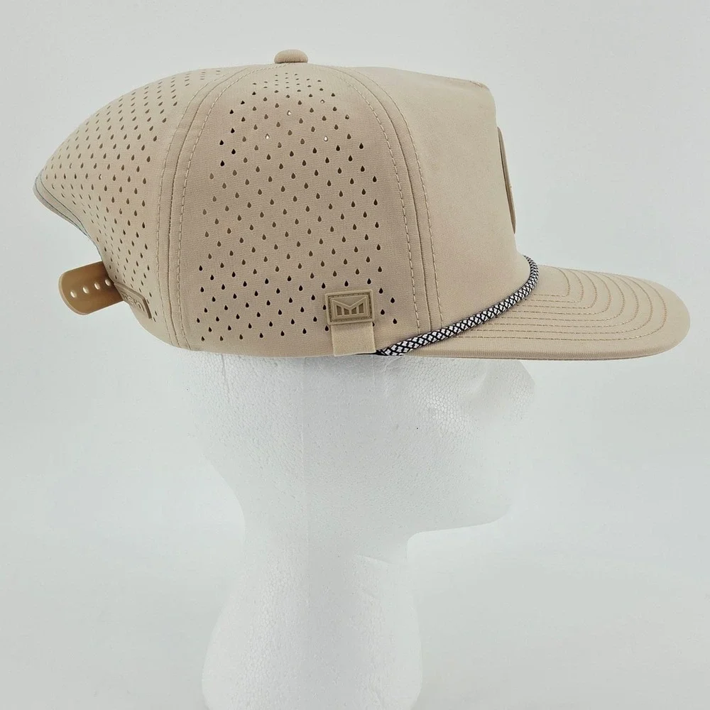 Melin Coronado Hydro Laferty Snapback Hat Tan Sand Steel Rope Trucker Golf Cap